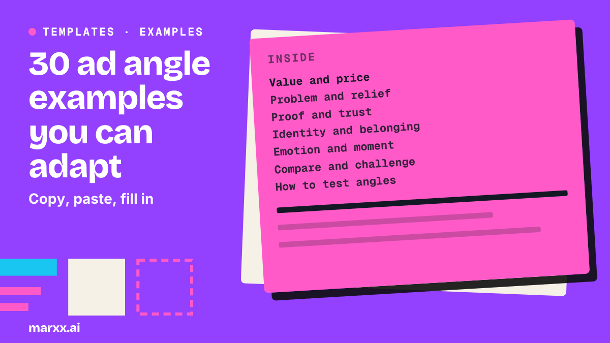 30 ad angle examples you can adapt (with sample lines) | Marxx