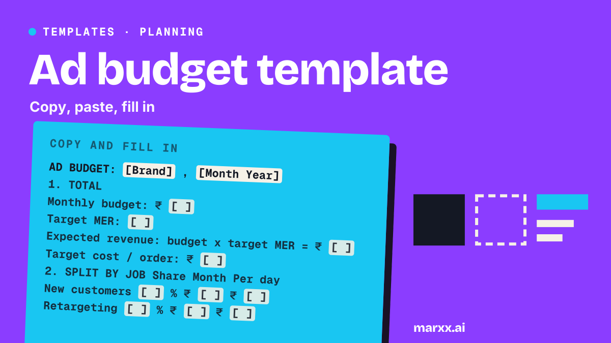 Ad budget template for Meta and Google ads (free, with maths) | Marxx