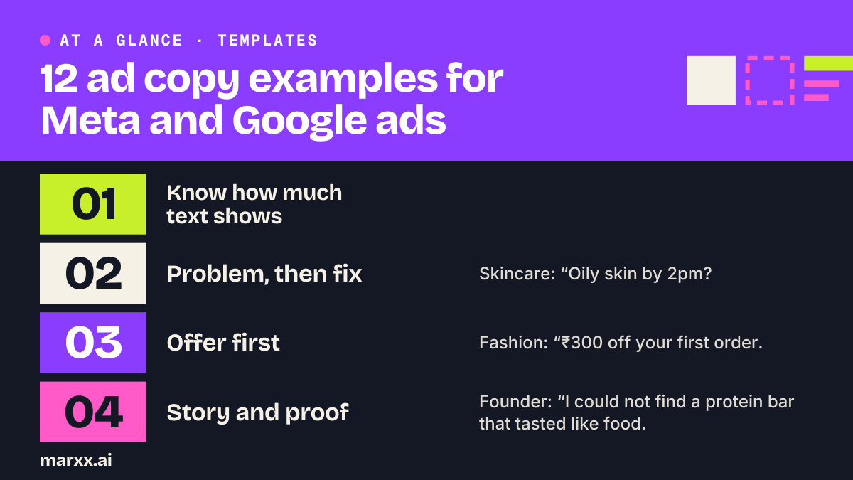 12 ad copy examples for Meta and Google ads (we wrote them) | Marxx