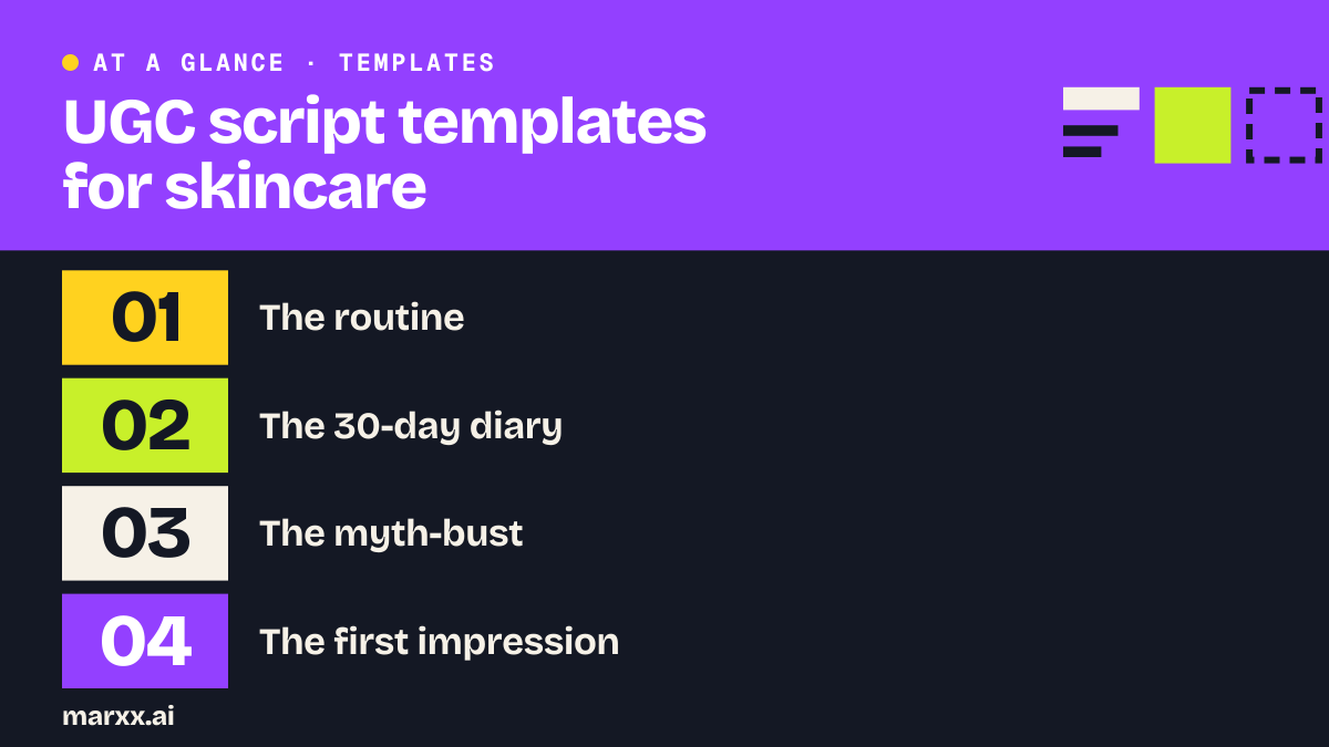 UGC script templates for skincare (5 formats, free) | Marxx