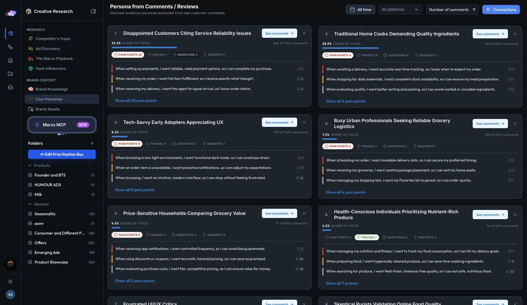 Persona built from comments